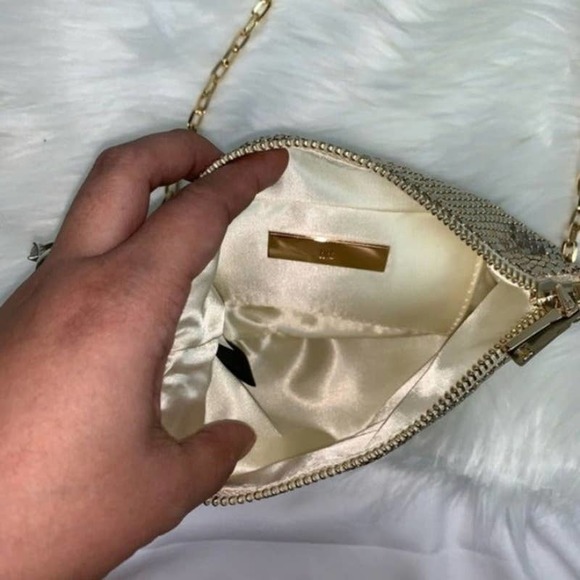 4/$25 INC Gold Demir Mesh Convertible Clutch Bag - Picture 2 of 2